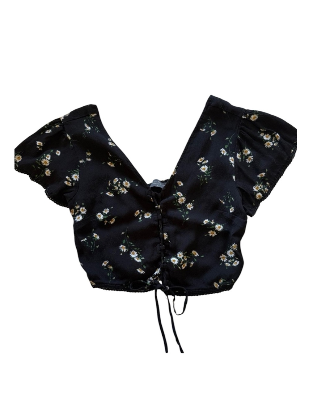 Dress Forum Black Floral Crop Top